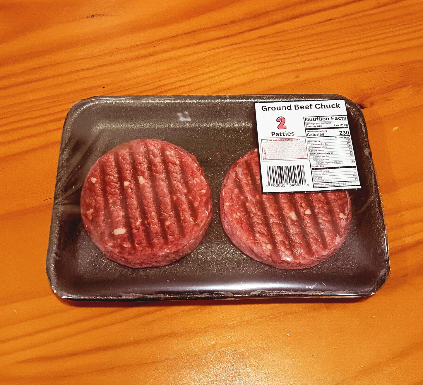 Realistic Pretend Burger Patties – Set of 2 – Dramatic Play Food Prop