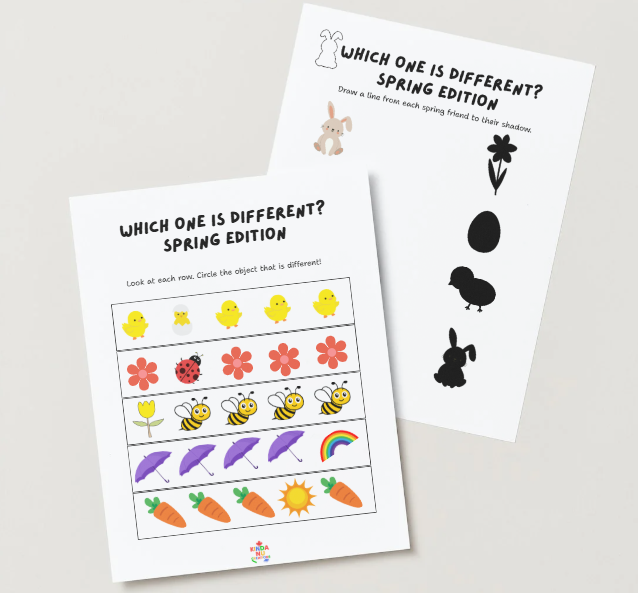 Spring Activity Bundle for Preschool – 5 Fun Learning Worksheets