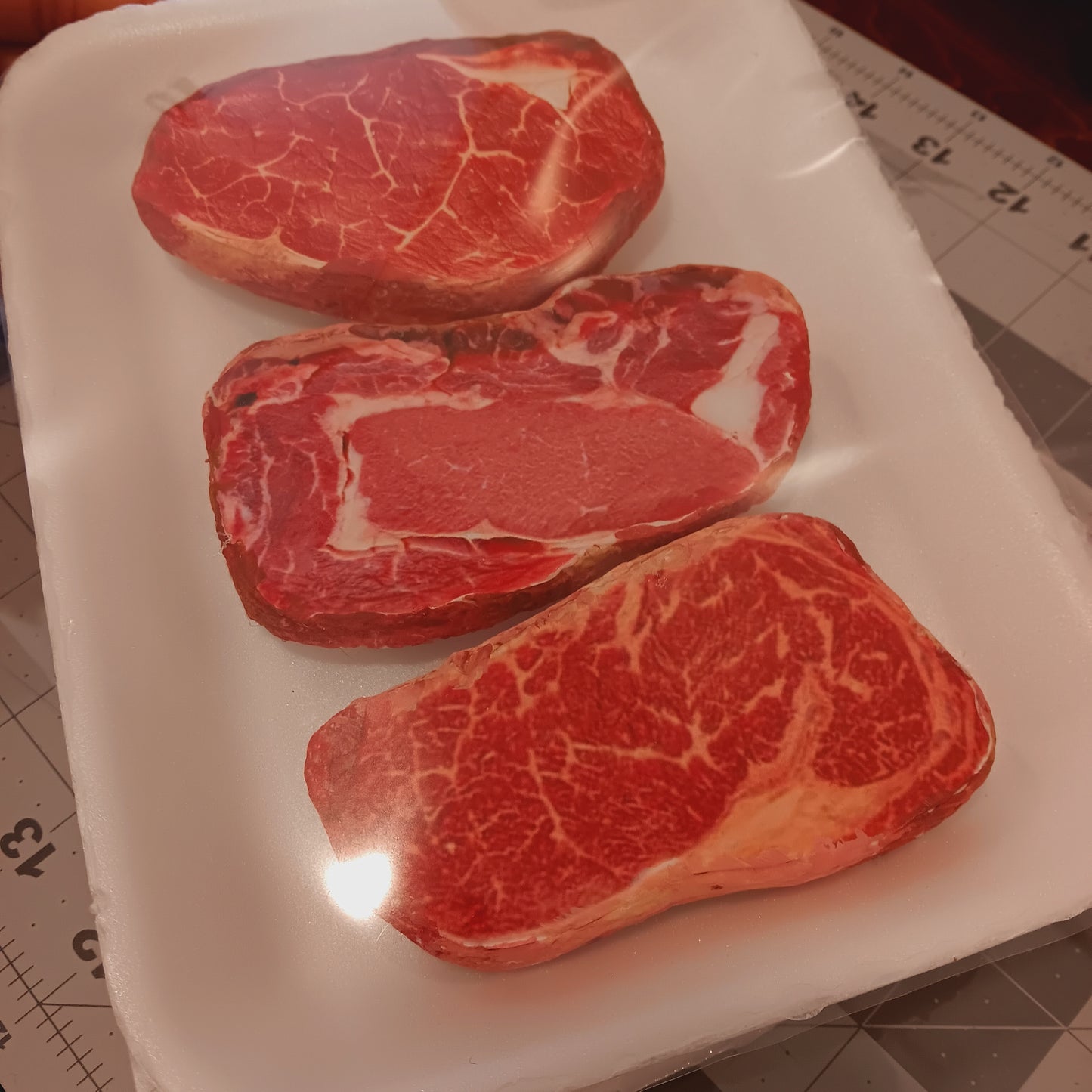 Realistic Pretend Family Pack Steaks – Dramatic Play Food Prop