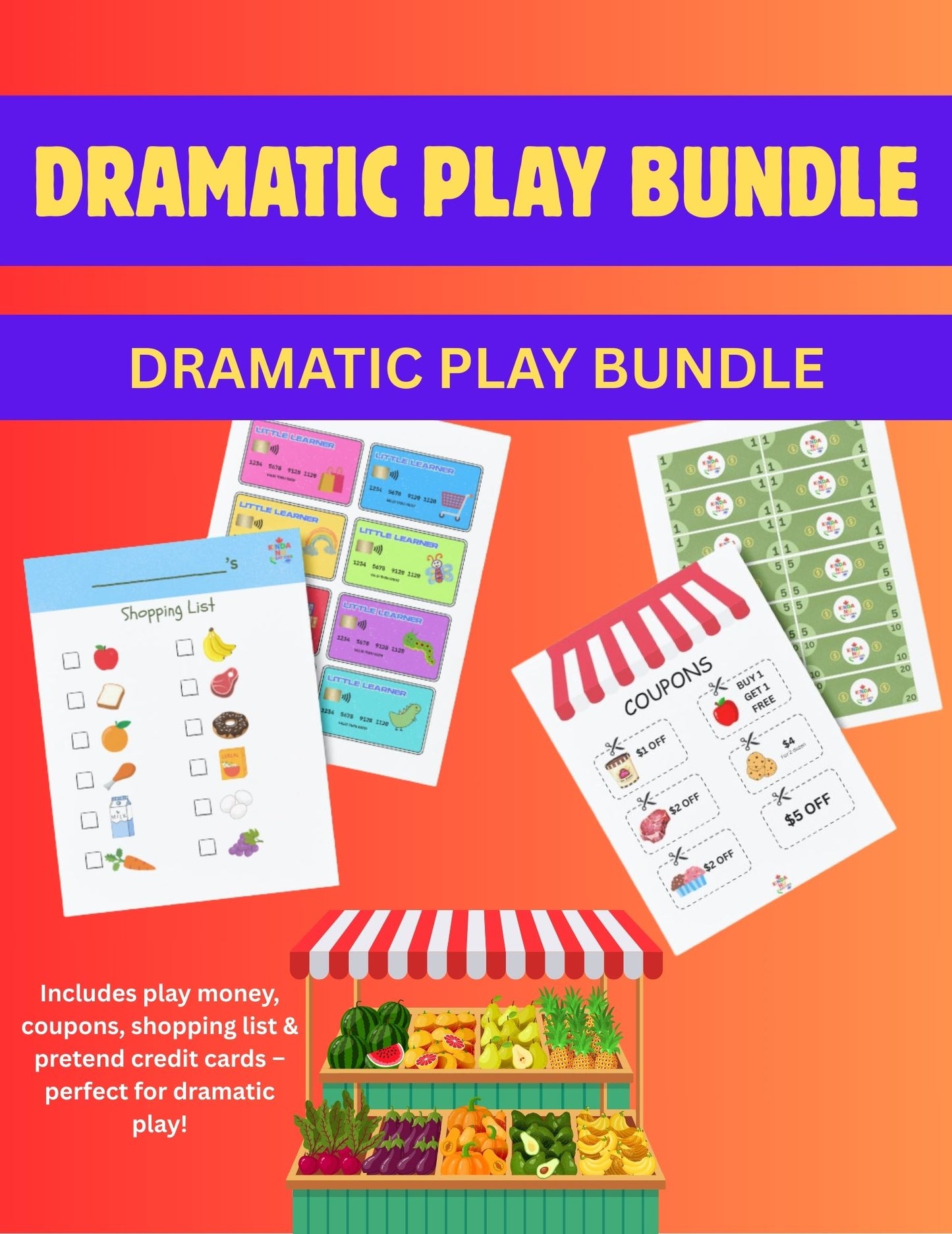 Grocery Store Dramatic Play Printables (Digital Instant Download)