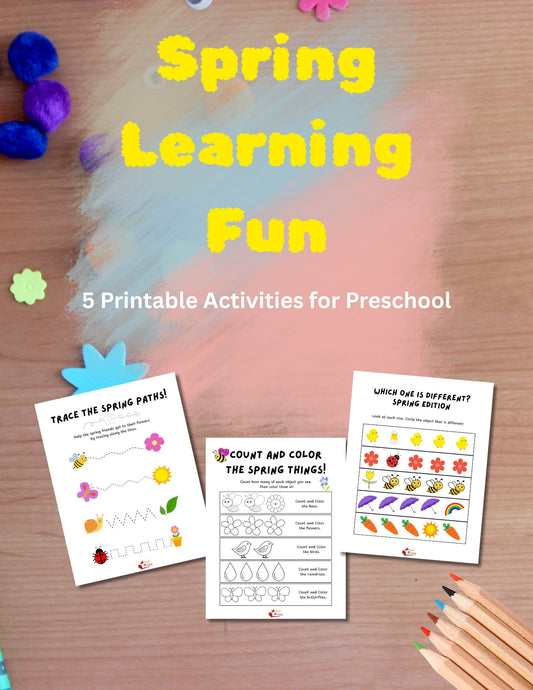 Spring Activity Bundle for Preschool – 5 Fun Learning Worksheets